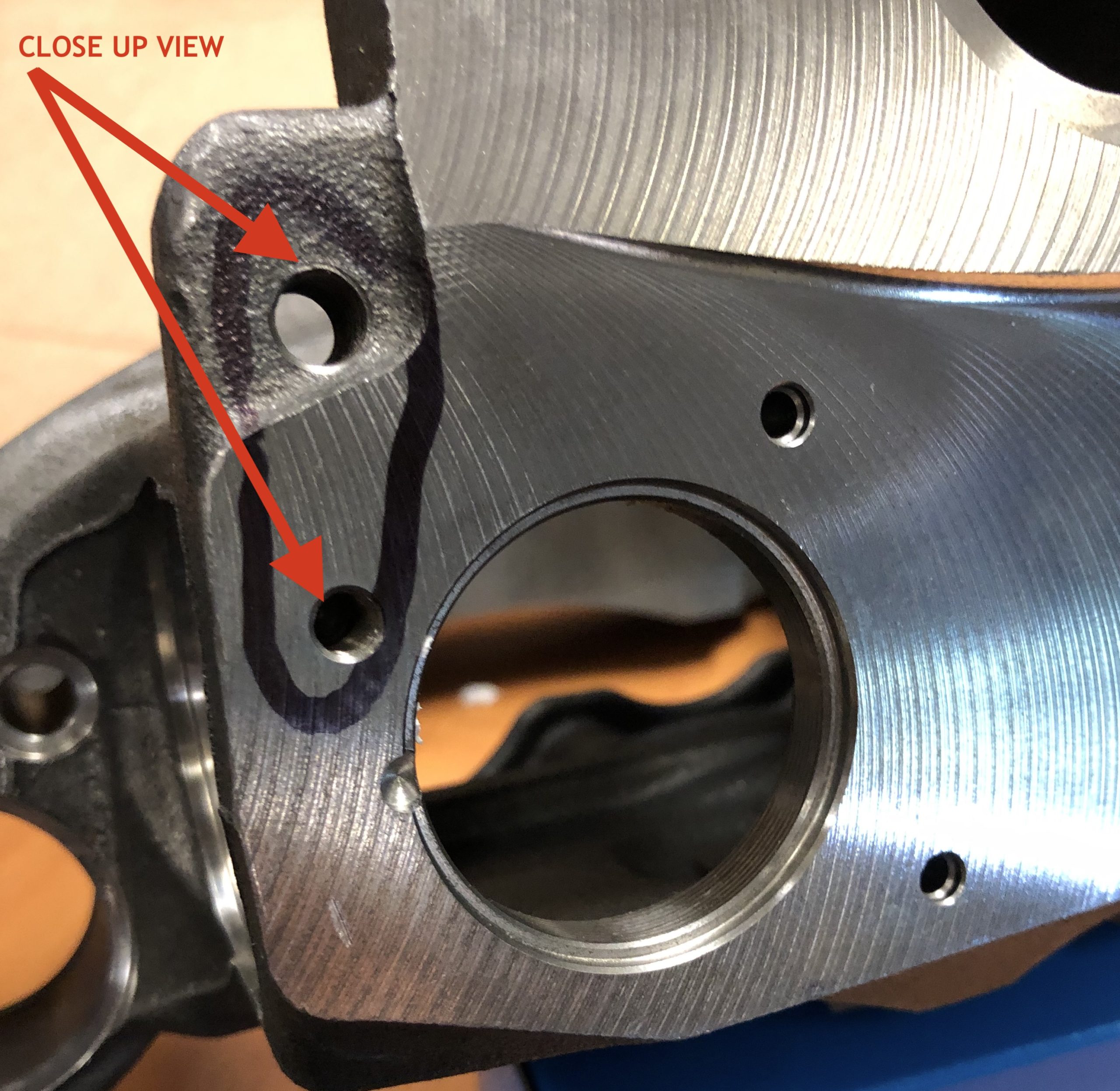 TEST HOLES BRAKE CALIPER