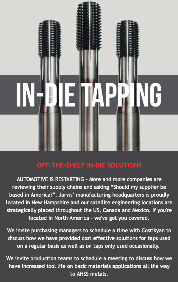 in-die tapping header