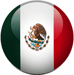 Glossy, spherical icon of the Mexican national flag.
